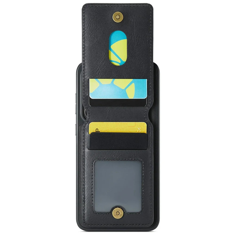 MAGKING K1 Series For Samsung Galaxy S25+ Magnetic Case PC+TPU+PU Phone Cover with Card Holder - Black - 5
