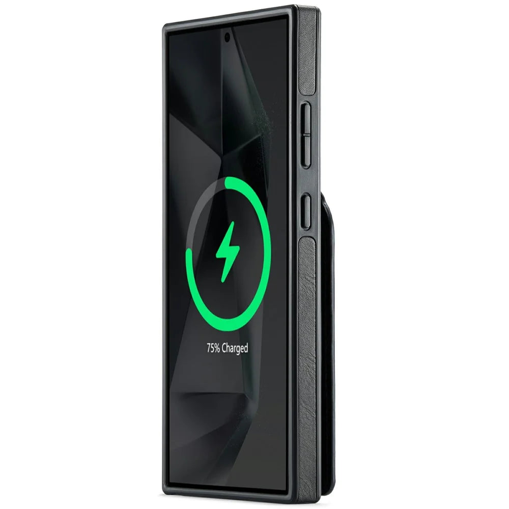 MAGKING K1 Series For Samsung Galaxy S25 Ultra Magnetic Case PC+TPU+PU Phone Cover with Card Holder - Black - 3
