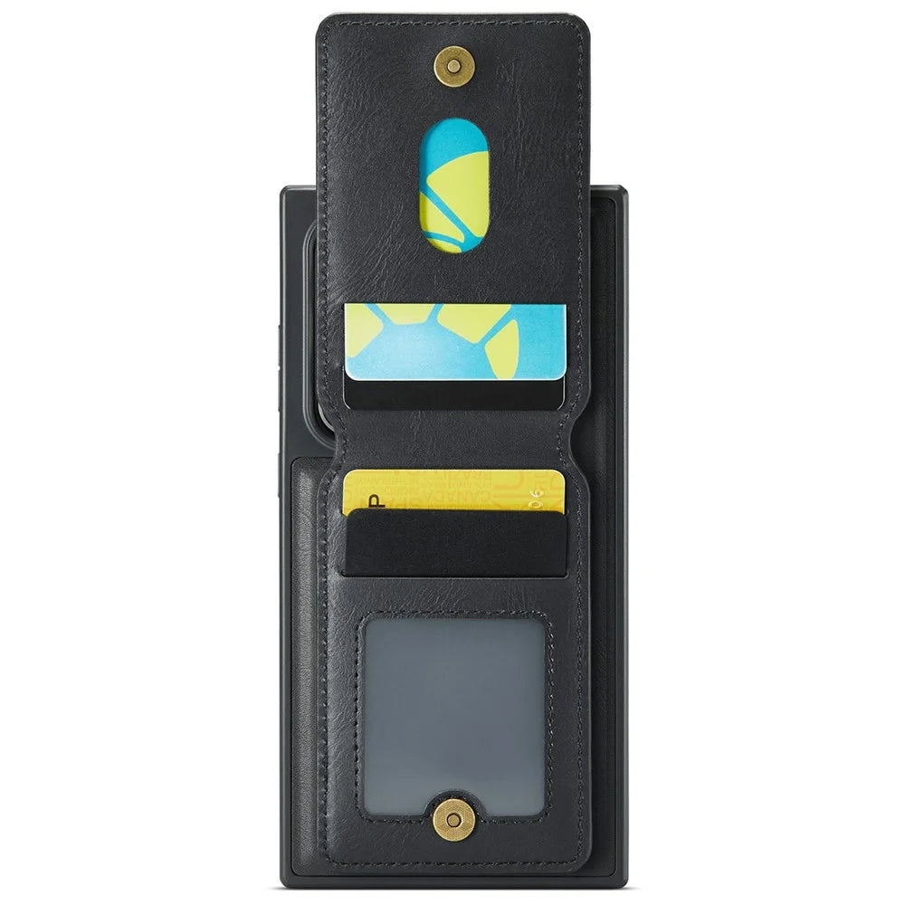 MAGKING K1 Series For Samsung Galaxy S25 Ultra Magnetic Case PC+TPU+PU Phone Cover with Card Holder - Black - 5