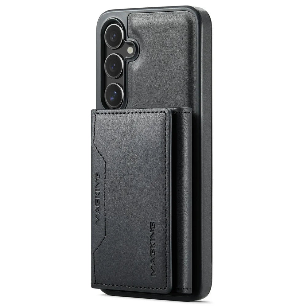 MAGKING K2 Series For Samsung Galaxy S25 Magnetic Case PC+TPU+PU Phone Cover - Black - 2