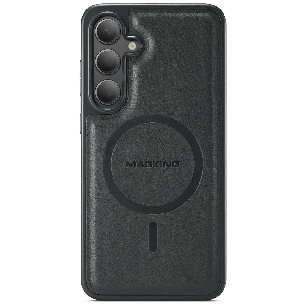 MAGKING K2 Series For Samsung Galaxy S25+ Magnetic Case PC+TPU+PU Phone Cover - Black - 4