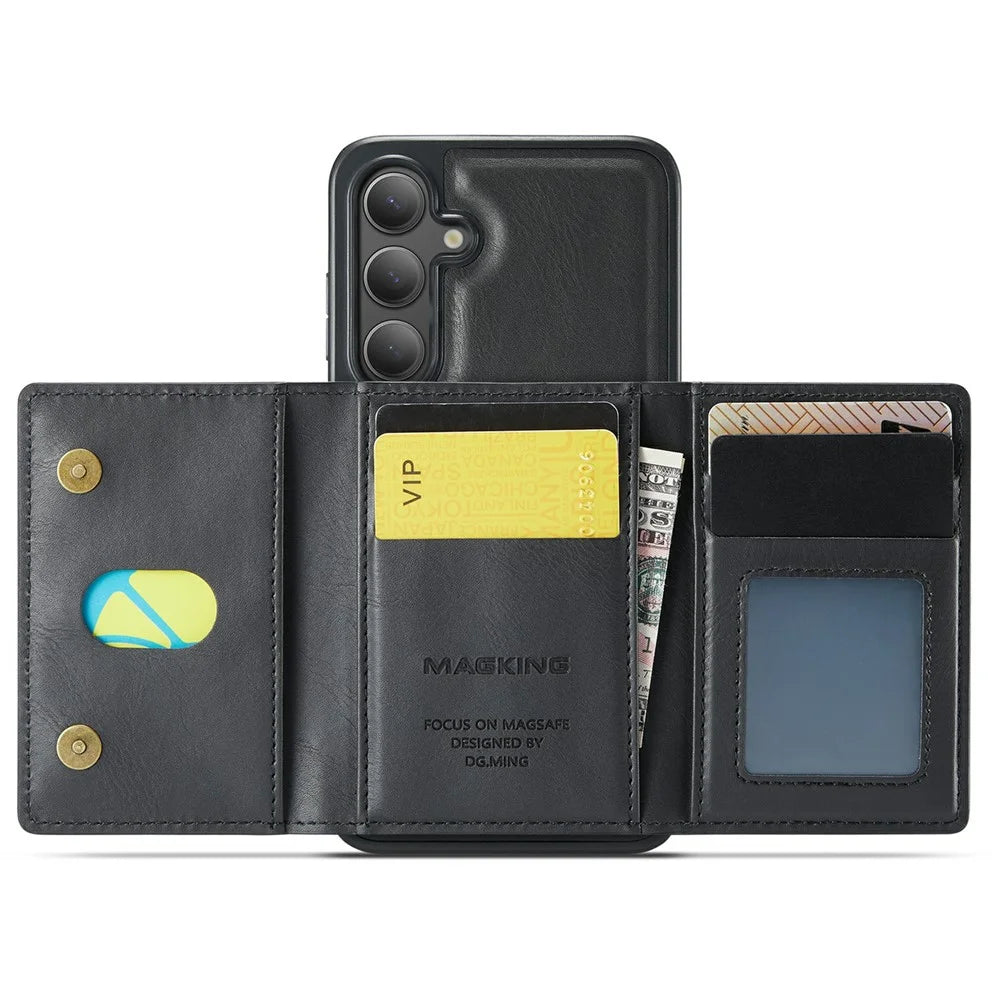 MAGKING K2 Series For Samsung Galaxy S25+ Magnetic Case PC+TPU+PU Phone Cover - Black - 5