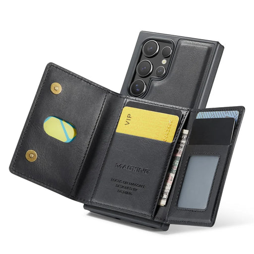 MAGKING K2 Series For Samsung Galaxy S25 Ultra Magnetic Case PC+TPU+PU Phone Cover - Black - 2