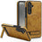 For Samsung Galaxy S25+ Magnetic Case with Folded Kickstand PC Silicone Leather Phone Back Cover  - Brown - 1