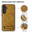 For Samsung Galaxy S25+ Magnetic Case with Folded Kickstand PC Silicone Leather Phone Back Cover  - Brown - 7