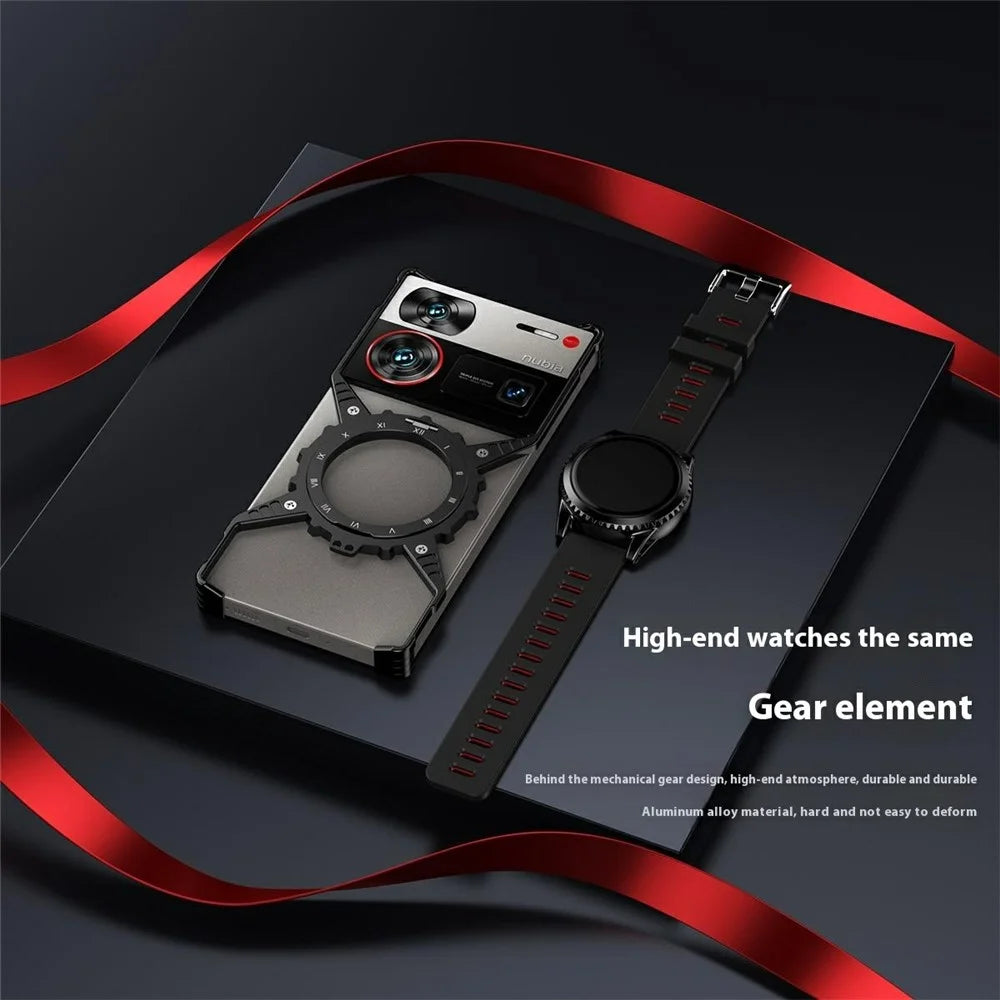 For ZTE nubia Z60 Ultra Leading / Z60 Ultra Case Magnetic Kickstand Aluminum Alloy+PC Bumper Phone Cover Heat Dissipation - Black - 3