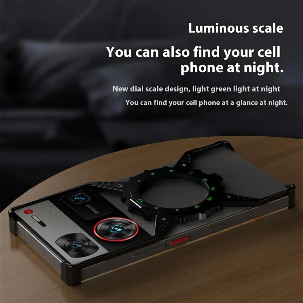 For ZTE nubia Z60 Ultra Leading / Z60 Ultra Case Magnetic Kickstand Aluminum Alloy+PC Bumper Phone Cover Heat Dissipation - Black - 6