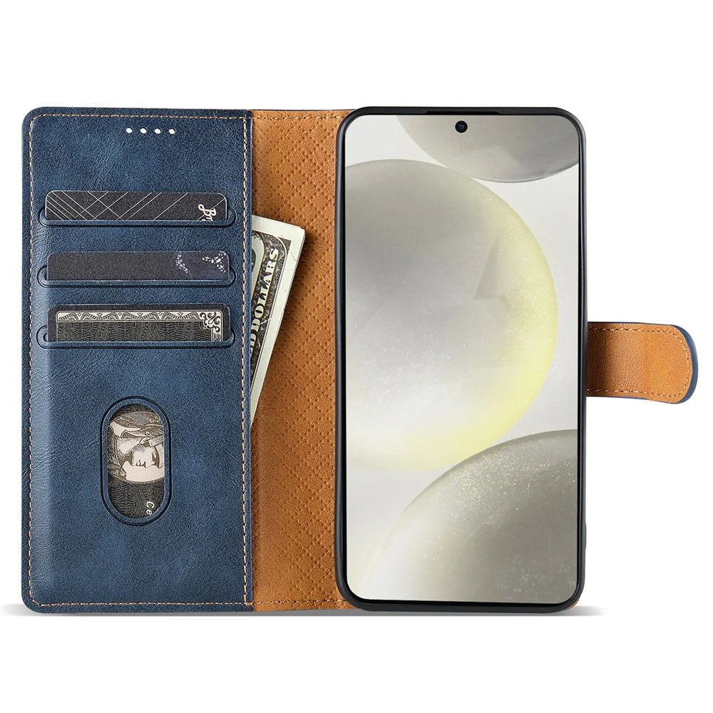 N.BEKUS CSJ-001 For 	Samsung Galaxy A36 5G Stand Case PU Leather Wallet Phone Cover - Blue - 2