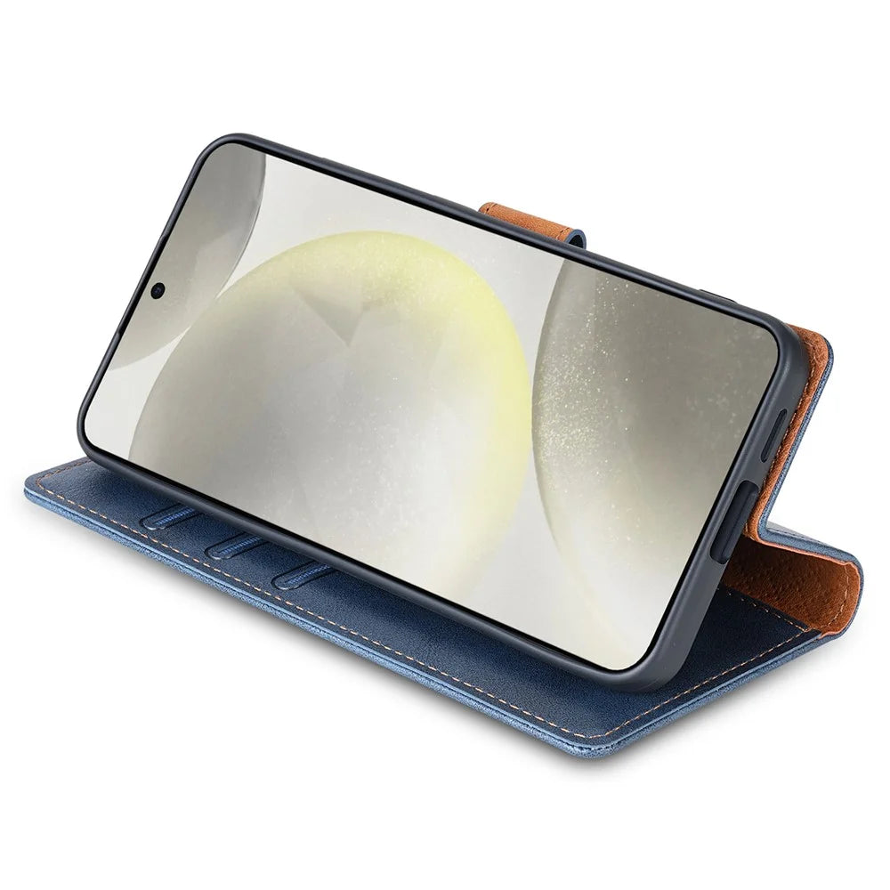 N.BEKUS CSJ-001 For 	Samsung Galaxy A36 5G Stand Case PU Leather Wallet Phone Cover - Blue - 3
