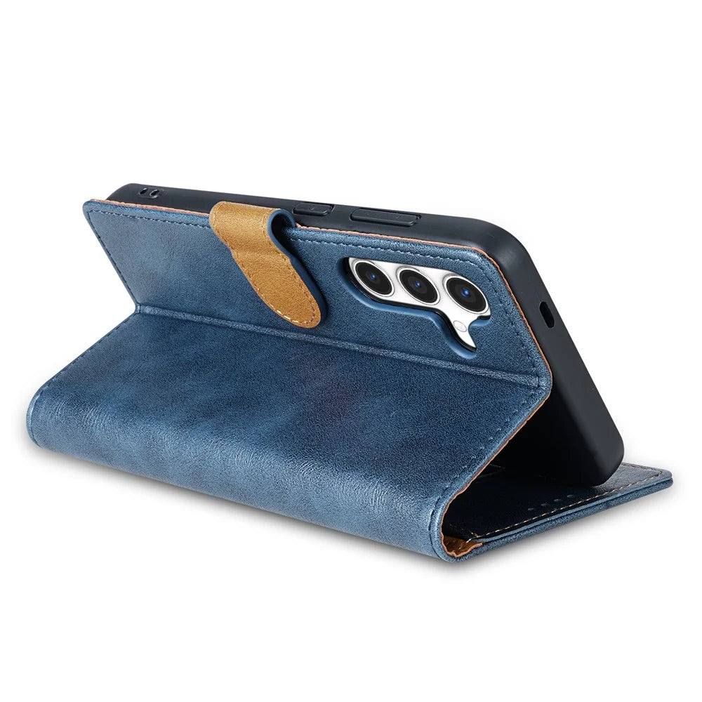 N.BEKUS CSJ-001 For 	Samsung Galaxy A36 5G Stand Case PU Leather Wallet Phone Cover - Blue - 4