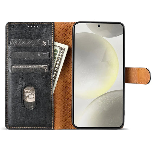 N.BEKUS CSJ-001 For 	Samsung Galaxy A56 5G Stand Case PU Leather Wallet Phone Cover - Black - 2