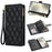 For Samsung Galaxy S25 Ultra Case Rhombus Stitching Leather Wallet Phone Cover with Long  /  Short Strap - Black - 1