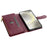 For Samsung Galaxy S25 Case Rhombus Stitching Leather Wallet Phone Cover with Long  /  Short Strap - Wine Red - 4