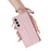 For Samsung Galaxy A36 5G Case Rhombus Stitching Leather Wallet Phone Cover with Long  /  Short Strap - Rose Gold - 5