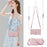 For Samsung Galaxy A36 5G Case Rhombus Stitching Leather Wallet Phone Cover with Long  /  Short Strap - Rose Gold - 6