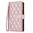 For Samsung Galaxy A36 5G Case Rhombus Stitching Leather Wallet Phone Cover with Long  /  Short Strap - Rose Gold - 7
