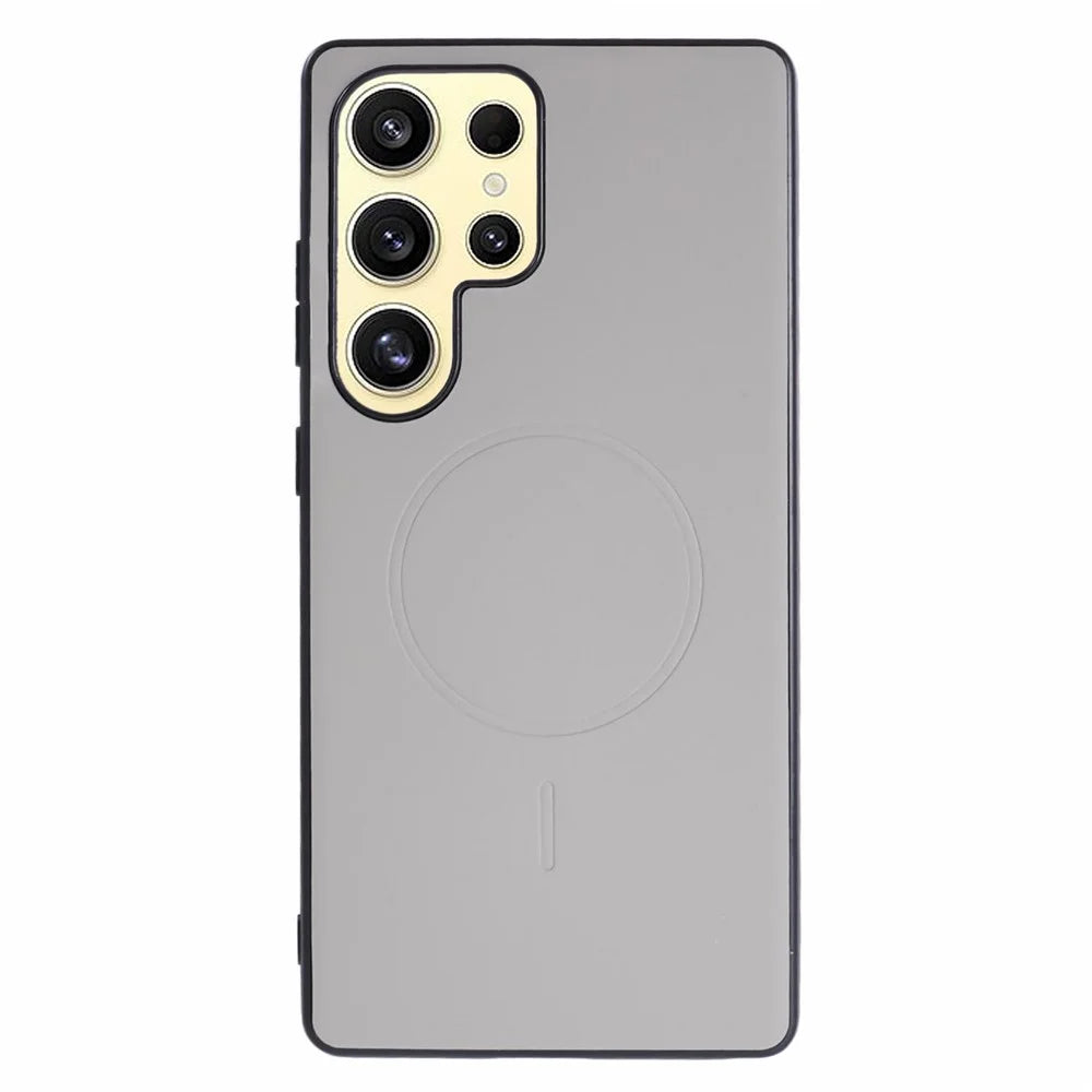 X-LEVEL For Samsung Galaxy S24 Ultra Magnetic Case PC+TPU+PU Phone Back Cover - Grey - 1