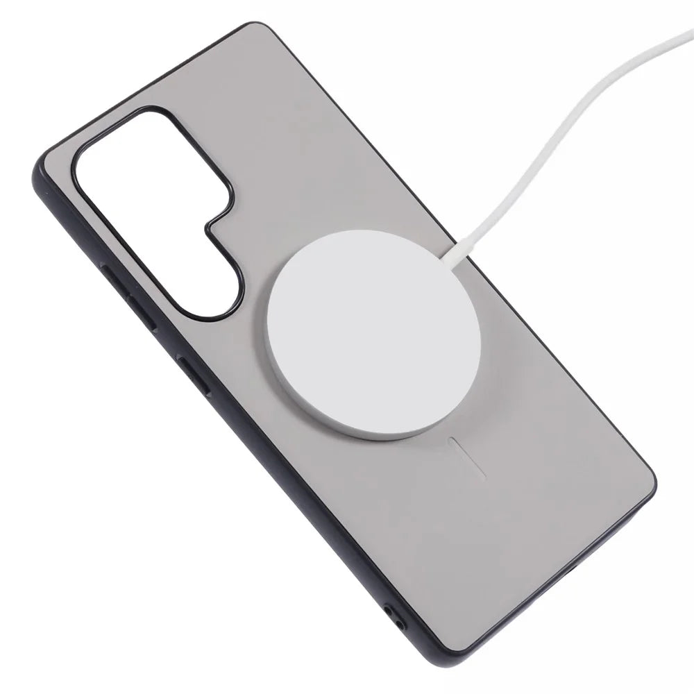 X-LEVEL For Samsung Galaxy S24 Ultra Magnetic Case PC+TPU+PU Phone Back Cover - Grey - 4