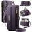 CASEME For Samsung Galaxy A16 5G Case  C39 RFID Blocking Zipper Wallet Stand Leather Cover with Strap - Purple - 1