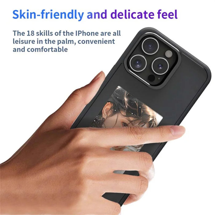 For iPhone 14 Pro Max Smart E-Ink Phone Case 4 Color HD 4 inch Display NFC DIY Customized Screen - Blue - 4
