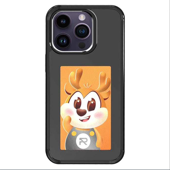 For iPhone 14 Pro Smart E-Ink Phone Case 4 Color HD 4 inch Display NFC DIY Customized Screen - Black - 1