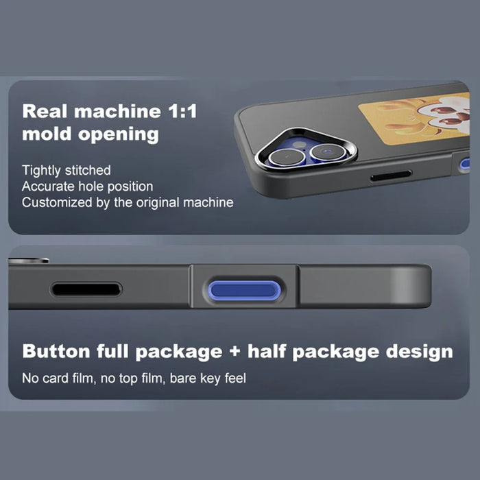 For iPhone 16 Plus Smart E-Ink Phone Case 4 Color HD 4 inch Display NFC DIY Customized Screen - Grey - 2