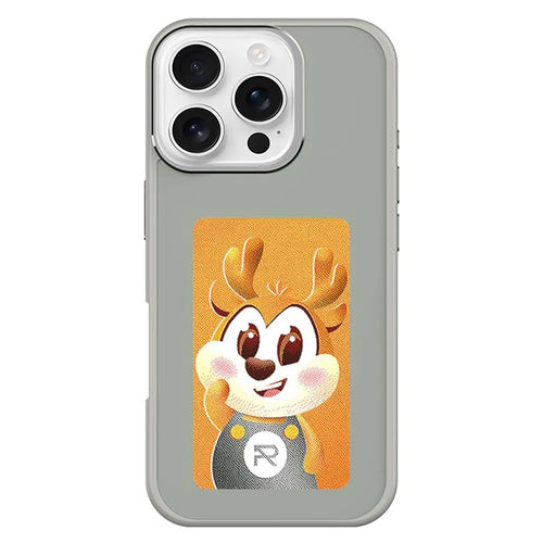 For iPhone 16 Pro Max Smart E-Ink Phone Case 4 Color HD 4 inch Display NFC DIY Customized Screen - Grey - 1