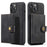 JEEHOOD For iPhone 14 Plus Wallet Phone Case Detachable 2-in-1 Leather Coated TPU Phone Case with Kickstand - Black - 1