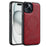 LC.IMEEKE For iPhone 14 Magnetic Case Compatible with MagSafe Leather+TPU Back Cover - Red - 1