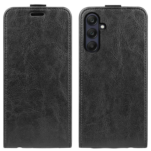For Samsung Galaxy A26 5G Case with Card Slots Vertical Flip Leather Phone Cover - Black - 1