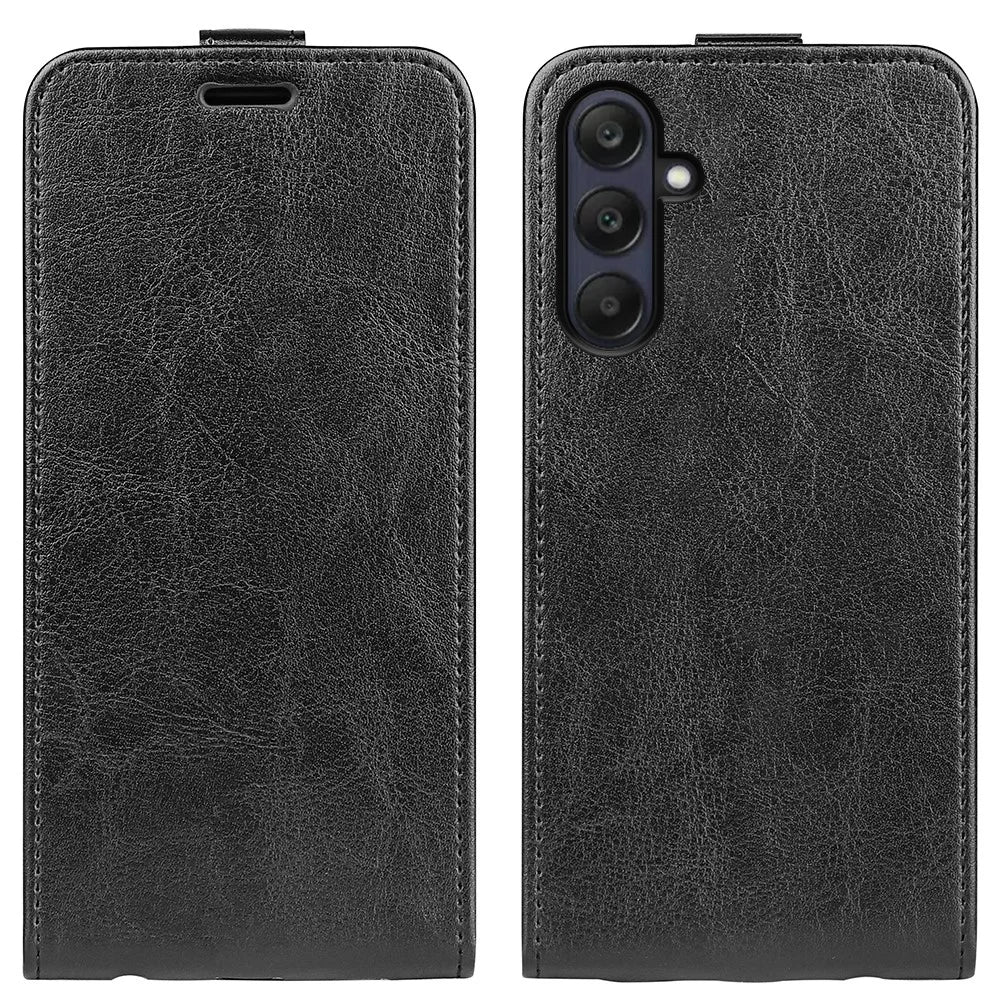 For Samsung Galaxy A26 5G Case with Card Slots Vertical Flip Leather Phone Cover - Black - 1