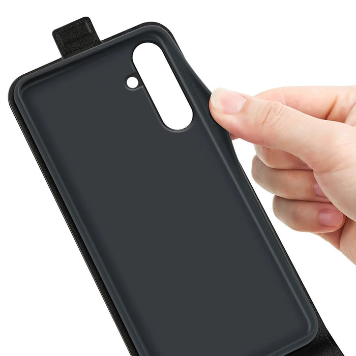 For Samsung Galaxy A26 5G Case with Card Slots Vertical Flip Leather Phone Cover - Black - 4