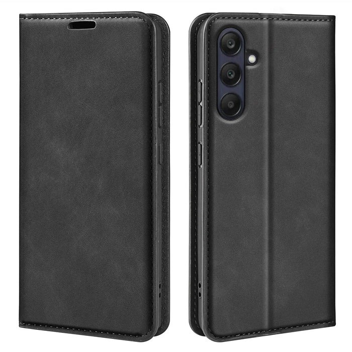 For Samsung Galaxy A26 5G Case Skin-Touch Leather Wallet Phone Cover - Black - 1