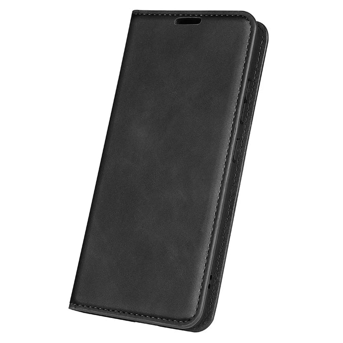For Samsung Galaxy A26 5G Case Skin-Touch Leather Wallet Phone Cover - Black - 6