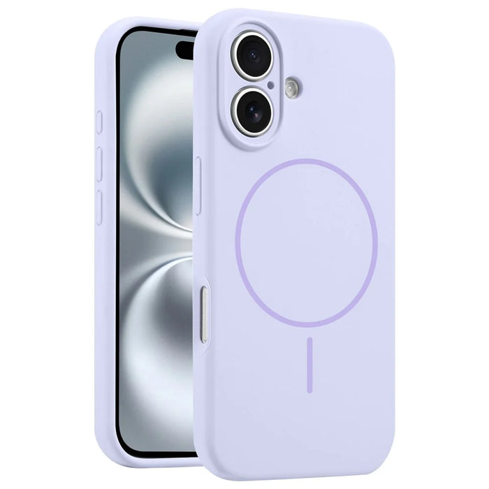 For iPhone 16 Case Compatible with MagSafe Silicone Shock Absorbing Phone Cover - Purple - 1