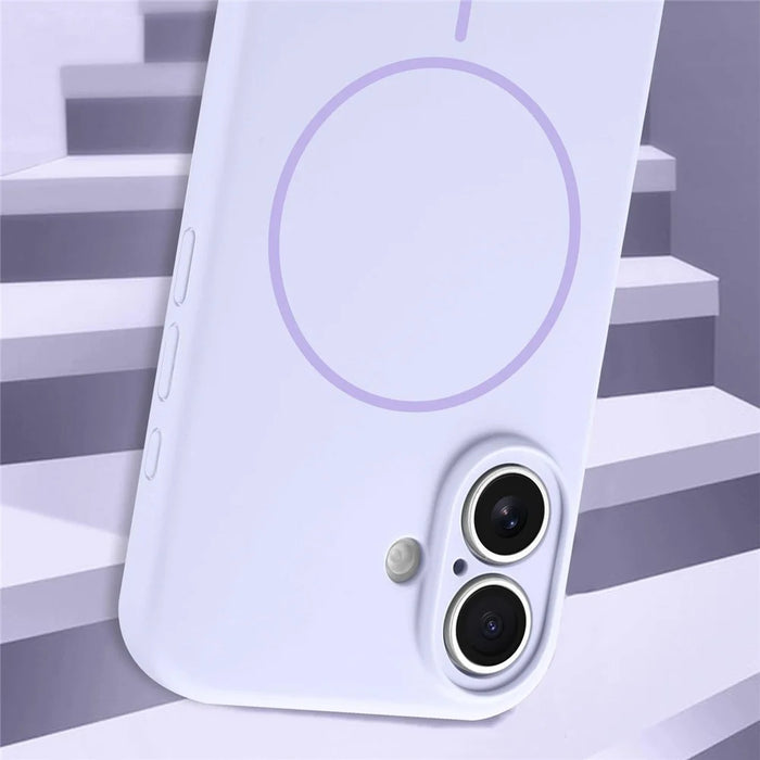 For iPhone 16 Case Compatible with MagSafe Silicone Shock Absorbing Phone Cover - Purple - 6