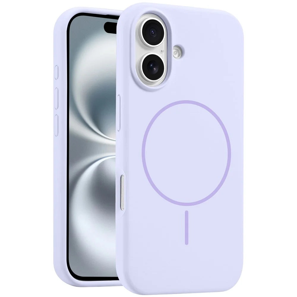 For iPhone 16 Case Compatible with MagSafe Soft Silicone Shockproof Phone Cover - Purple - 1