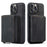 JEEHOOD Phone Case for iPhone 14 Pro Shockproof PU Leather Coated TPU Cover Phone Case with Zippered Wallet Kickstand - Black - 1