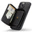 JEEHOOD Phone Case for iPhone 14 Pro Shockproof PU Leather Coated TPU Cover Phone Case with Zippered Wallet Kickstand - Black - 4