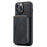 JEEHOOD Phone Case for iPhone 14 Pro Shockproof PU Leather Coated TPU Cover Phone Case with Zippered Wallet Kickstand - Black - 5