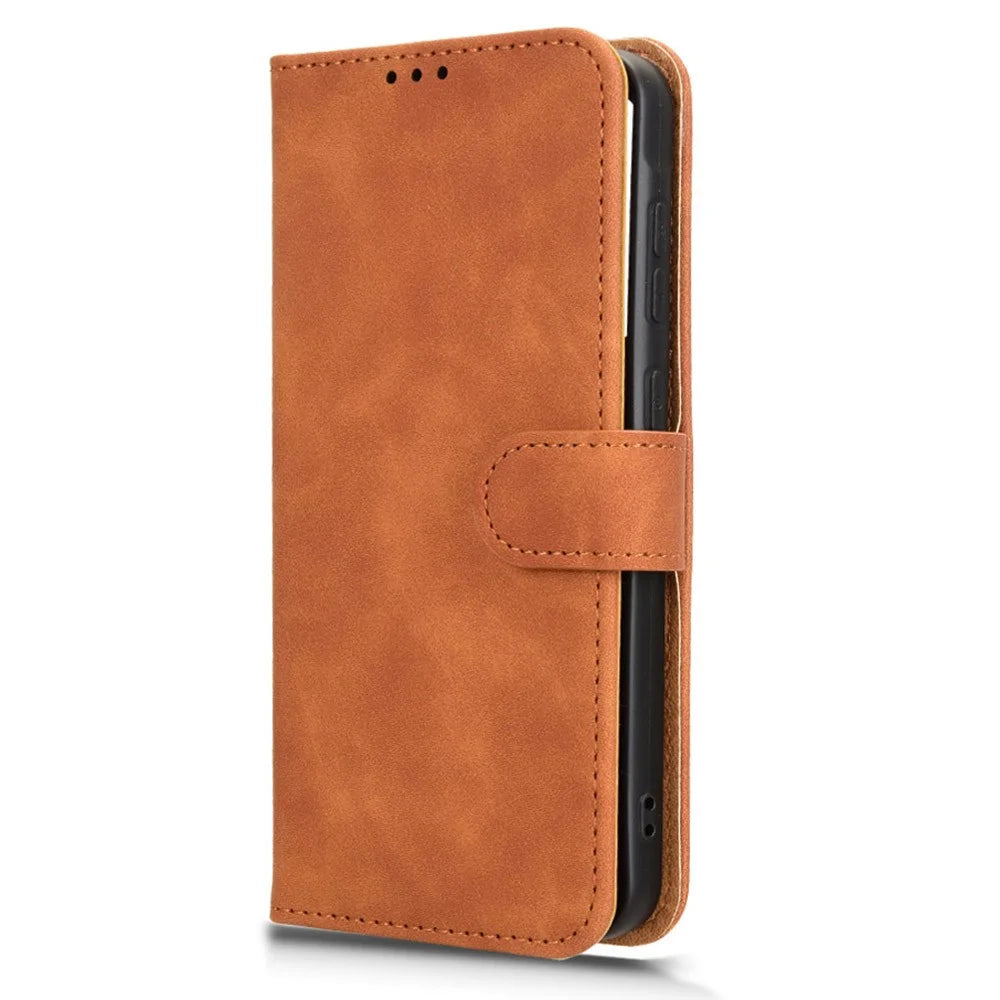 For Samsung Galaxy A36 5G Leather Case Skin-Feel Anti-Drop Wallet Flip Phone Cover - Brown - 6