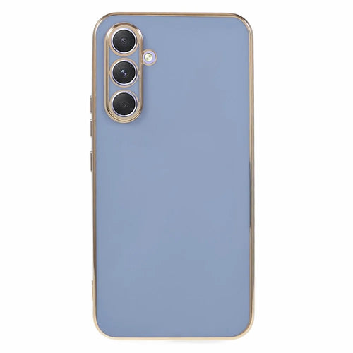For Samsung Galaxy S24 FE Case TPU Slim Fit Shockproof Phone Cover 6D Electroplating - Grey - 1