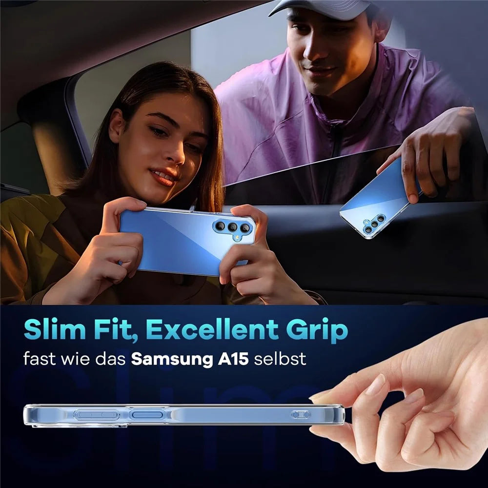 For Samsung Galaxy A36 5G Case TPU Clear Phone Cover + 2PCS Tempered Glass Screen Film 2.5D Arc Edge - 3