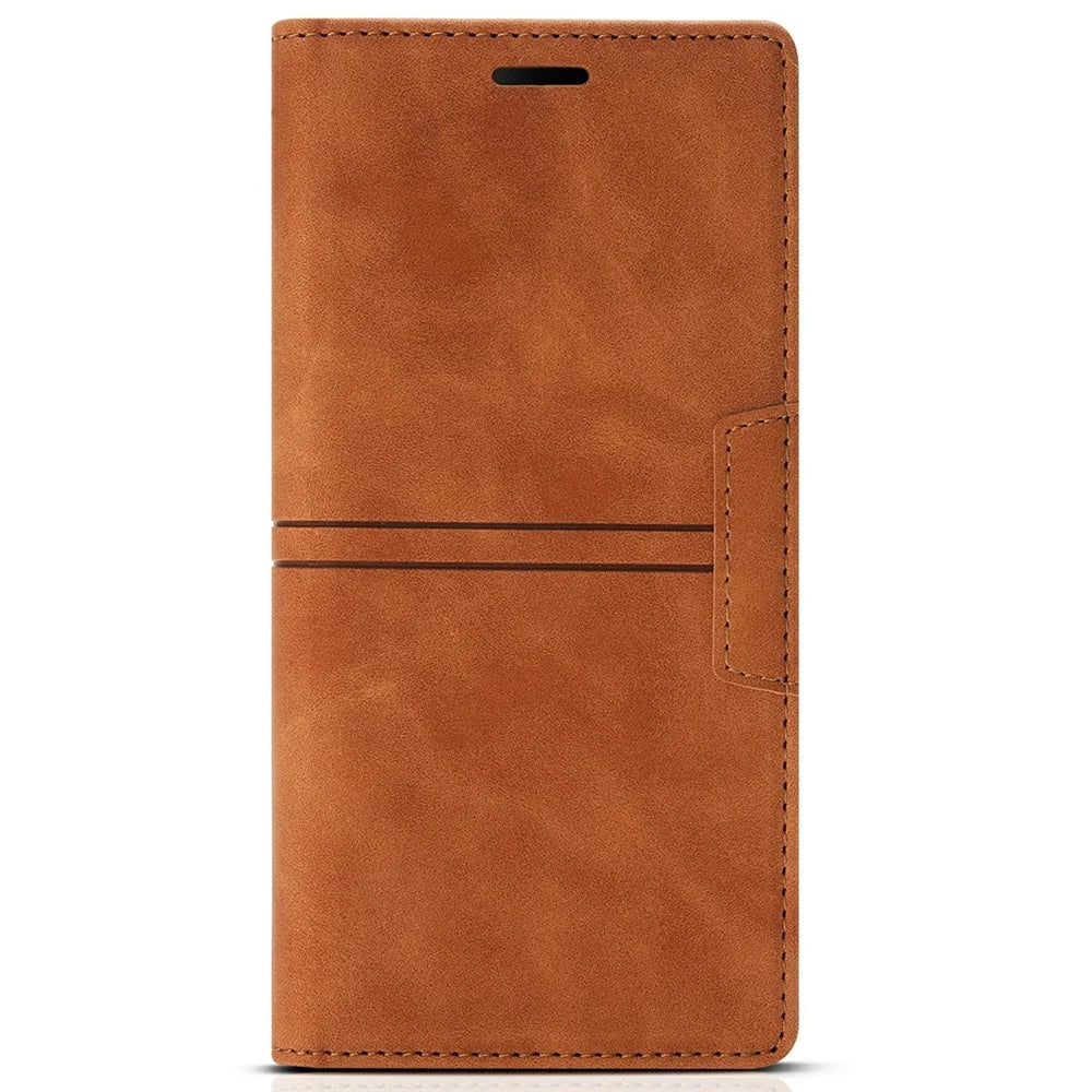 For Samsung Galaxy A36 5G Wallet Case Magnetic Closing Leather Phone Cover - Brown - 7