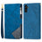 For Samsung Galaxy A36 5G Wallet Case Color Splicing Leather Phone Cover with Stand - Blue - 1