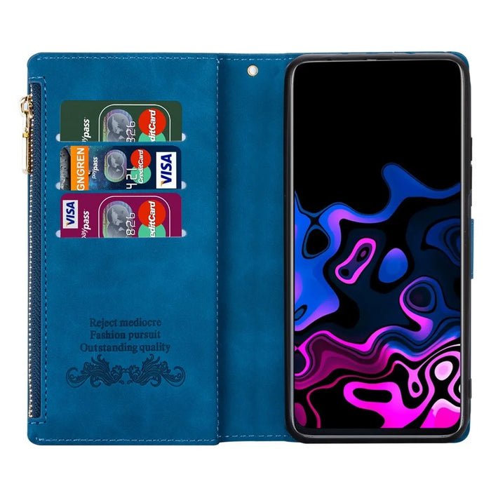 For Samsung Galaxy A36 5G Wallet Case Color Splicing Leather Phone Cover with Stand - Blue - 2