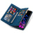 For Samsung Galaxy A36 5G Wallet Case Color Splicing Leather Phone Cover with Stand - Blue - 4