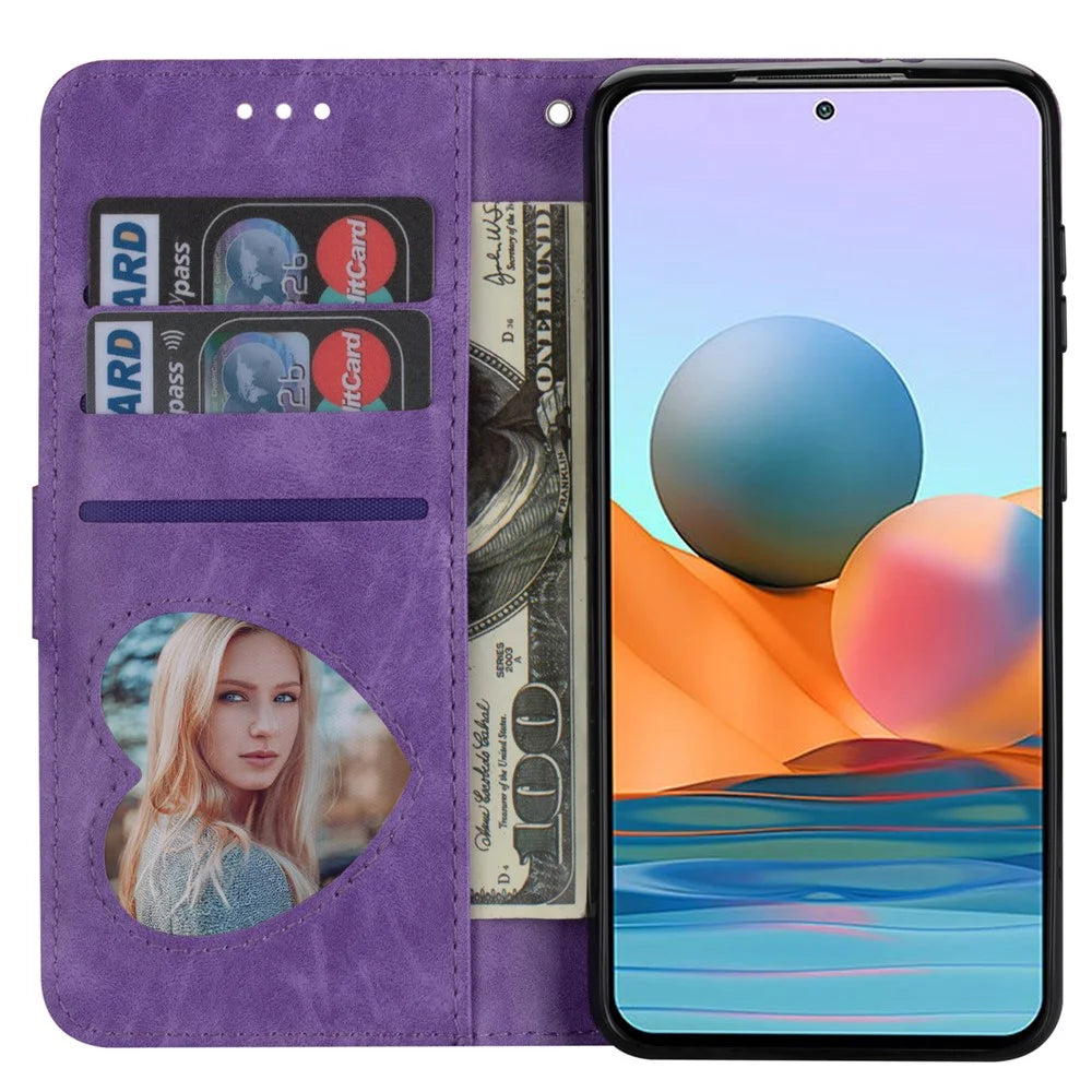 For Samsung Galaxy A26 5G Stand Case Glitter Phone Leather Cover Zipper Pocket - Purple - 2