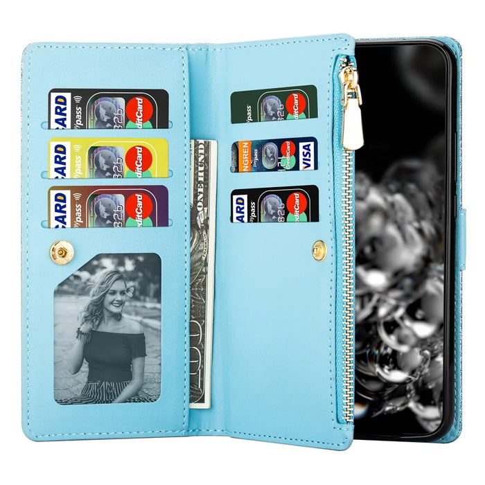 For Samsung Galaxy A26 5G Case Starry Sky Carving Leather Wallet Phone Cover - Blue - 3