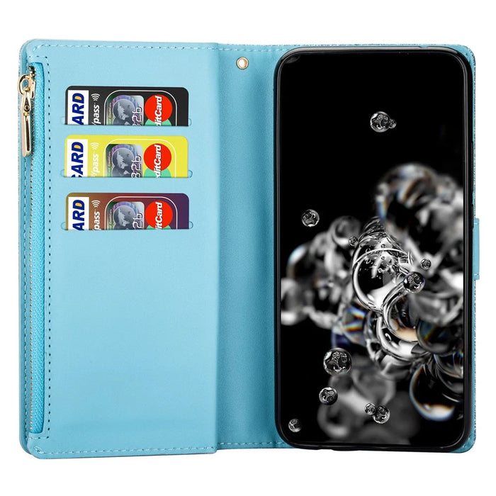 For Samsung Galaxy A26 5G Case Starry Sky Carving Leather Wallet Phone Cover - Blue - 4